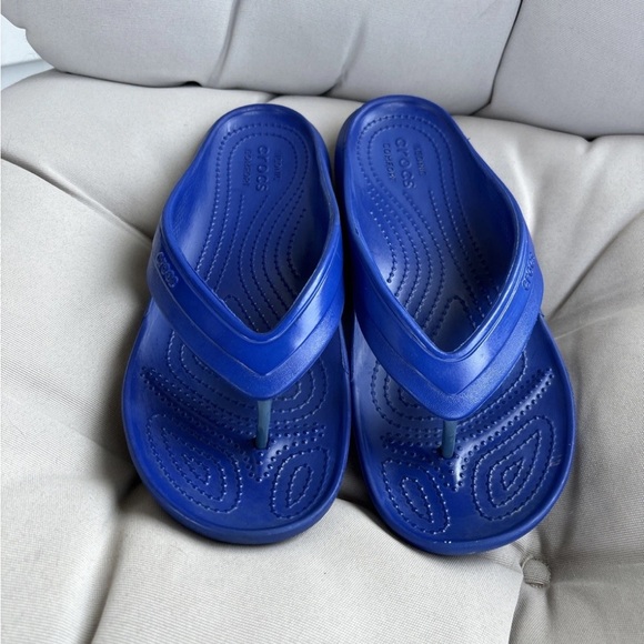 Crocs Kadee II Iconic Comfort Flip Flops Thong Sandals Women’s 8 Mens 6 Blue - Picture 1 of 6
